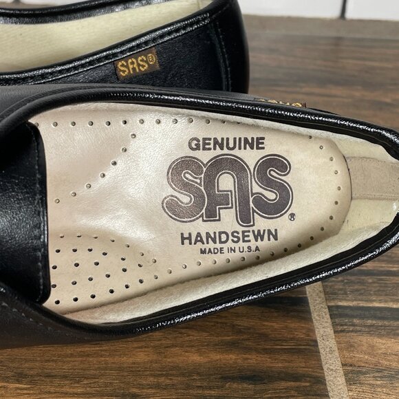 SAS Siesta Womens Size 8.5 Slim AAA Shoes Black Leather Comfort Lace Up Loafer - Picture 10 of 12